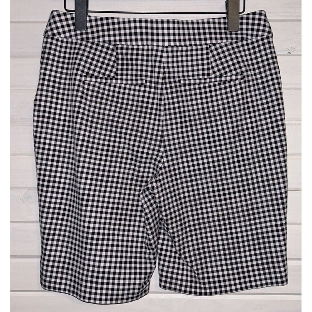 Chico’s Sz 0.5 (6) Secret Stretch Gingham Shorts 10 Inch Inseam Black White EUC - Picture 6 of 10